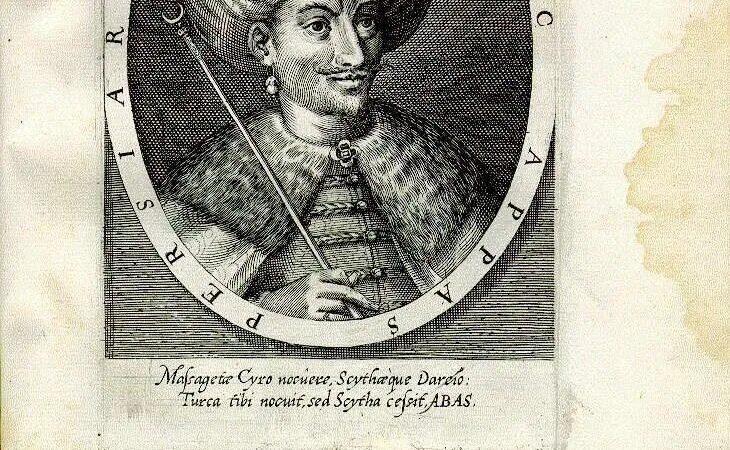 A Historical Page Depicting Shah Abbas by Dominicus Custos